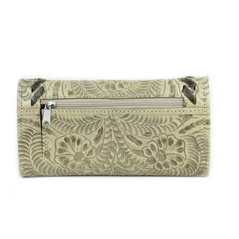 American West Lariats and Lace Tri-Fold Wallet - Sand #2